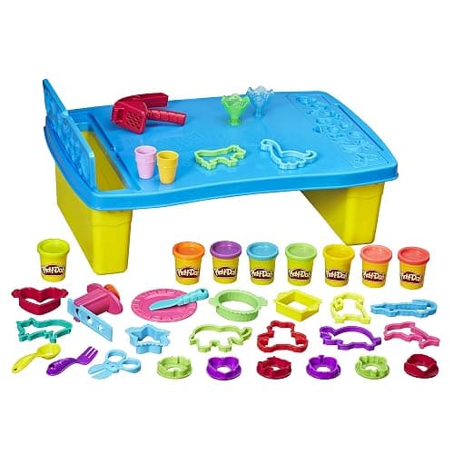 Play-Doh Play 'n Store Table Toy, 25+ Accessories, 8 Cans of Assort. Colors, Back to School Classroom Supplies, Kids Arts & Crafts, Preschool Toys, Ages 3+ (Amazon Exclusive) - Image 1