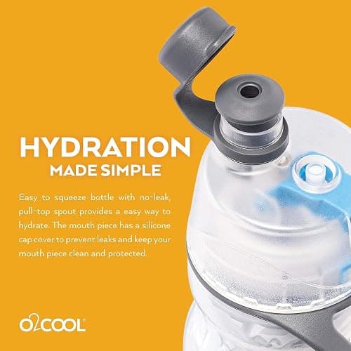 O2COOL Mist 'N Sip Misting Water Bottle 2-in-1 Mist And Sip Function With No Leak Pull Top Spout (Hearts) thumbnail 6