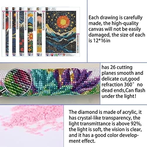 DOTSOPS Diamond Painting Kits Art Adults Painting Kit Crafts DIY 5D Diamond Art Packs Kits Full for Adults Beginner Home Wall Decoration Gift 11.8x15.7 Inches (6 Pack Landscape Abstract) thumbnail 4