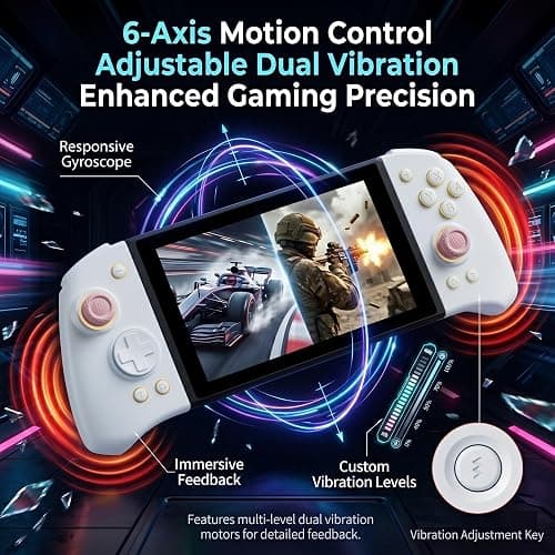 PLAYVEX Wireless Controller Compatible with Switch 2 Switch OLED and Switch Lite Includes Magnetic Charging Adapters Hall Effect Joysticks RGB Turbo Motion Control Grip Stand thumbnail 6