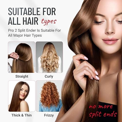 Split Ender Pro 2 Original Professional Beauty Tool Cordless Split End Hair Trimmer for Damaged, Dry, Brittle, Frizzy, Curly or Straight Hair (Black) thumbnail 5