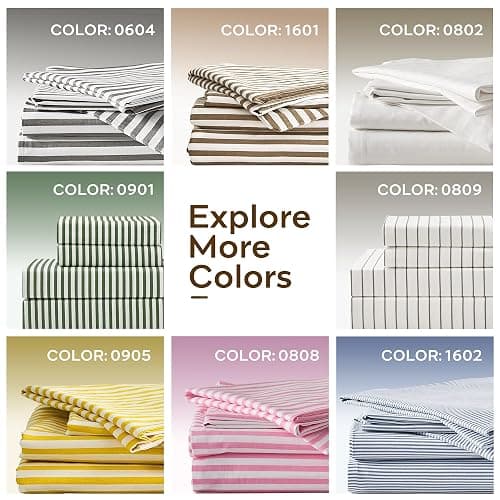 JELLYMONI 100% Cotton Classic Striped Queen Duvet Cover Set, Grey | Breathable Softness, Oeko-Tex Certified, Classic Stripes, 8 Corner Ties & Double Hidden Zipper thumbnail 7