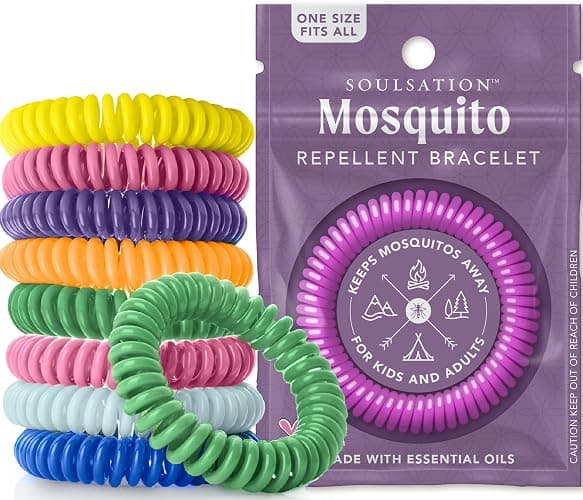 SoulSation 15 Pack Mosquito Repellent Bracelets, DEET-Free for Kids & Adults, Individually Wrapped Bands - Image 1