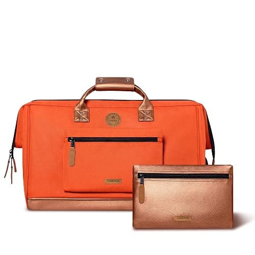 CABAIA - Sac de Voyage Duffle Adventurer Bogota 40L - Compatible Bagage Cabine 45x30x29 - Déperlant & Certifié Vegan - 2 Poches - Compartiment à Chaussures - Sac Week-End, Sac de Sport - Orange - Image 1