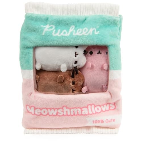 GUND Pusheen Meowshmallows Bag of Treats with Removable Mini Plush, Stuffed Animals for Ages 8 and Up, Pink/Green, 7.5” thumbnail 3