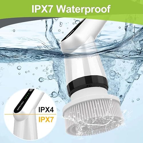 Dreazu Electric Spin Scrubber, Cordless Shower Scrubber for Bathroom | 10‑in‑1 shower cleaner brush with Extendable Handle, 2‑Speed, 44‑lbs High‑Torque for Bathtub, Toilet, Kitchen, Tile Floors thumbnail 7