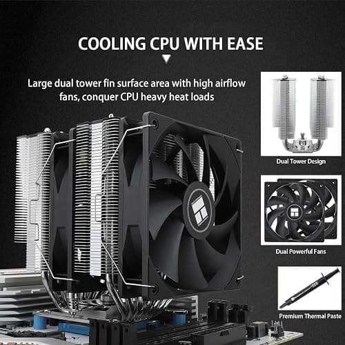 Thermalright PS120SE CPU Air Cooler, 7 Heat Pipes CPU Cooler,Dual 120mm TL-C12B V2 PWM Fan, AGHP 4.0 Technology, S-FDB Bearing, for AMD AM4 AM5/Intel 1700/1150/1151/1200/1851, PC Cooler thumbnail 4