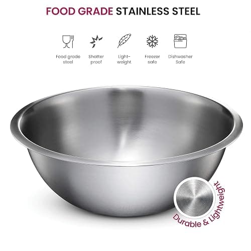 FineDine Stainless Steel Mixing Bowls Set, Dishwasher Safe, 6 Piece Metal Mixing Bowls For Kitchen, Nesting, Large, Small, Big Food Prep, Cooking, Baking thumbnail 4