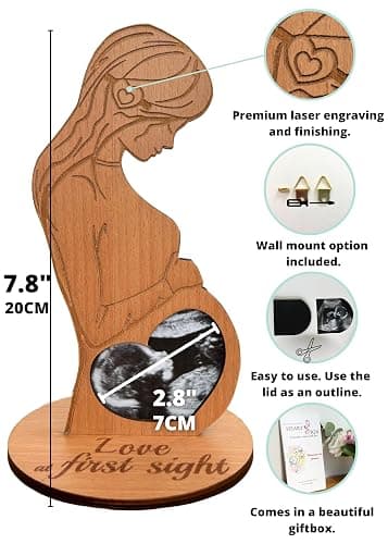 Heart's Sign Sonogram Picture Frame - Pregnancy Gifts | Pregnant Wife Gift | Ultrasound Photo Frame, Gift for Expecting Moms, Gifts for Pregnant Women, Mom to be Gifts, Mothers Day Gift thumbnail 3