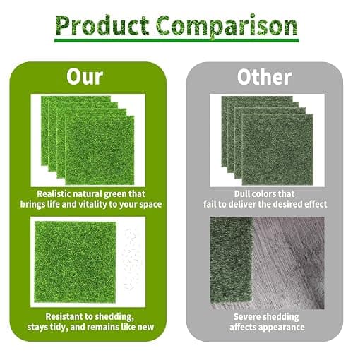 KAEZDD 4 Pcs 6 X 6 Inch Fake Grass Decor for Crafts, Artificial Grass for Miniature Ornament Projects, Model Turf Grass for DIY Fairy Garden Accessories and Decor Kit thumbnail 5