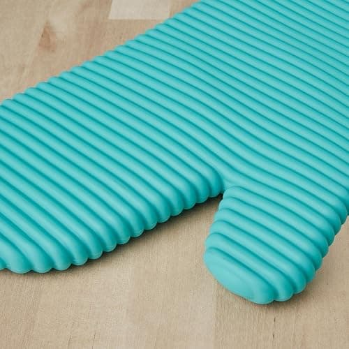 KitchenAid Ribbed Soft Silicone Oven Mitt Set, 7"x13", Aqua Sky 2 Count thumbnail 8
