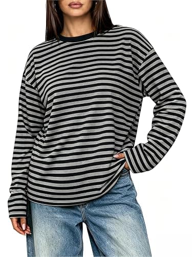 Sampeel Womens Long Sleeve Tops Oversized T Shirts 2026 Y2K Fall Fashion Clothes thumbnail 2