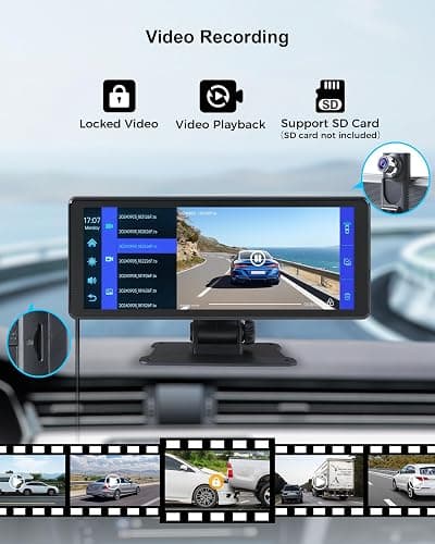 Wireless Car Stereo Carplay Screen with 4K Dash Cam, 8.1'' Portable 2K Touch Screen with 1080P Backup Camera, GPS Navigation for Car Play, Android Auto, Voice Control, Mirror Link, DVR, Bluetooth thumbnail 7