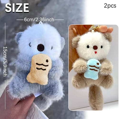 WIizyzfhy Cute Otter Keychain Charm & Bag Charm Animal Keychain Pendant | Suitable for hanging on keys,wallets,backpacks,shoulder bags,and handbags thumbnail 6