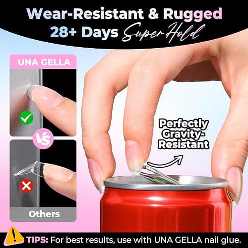 UNA GELLA Oval Gel Nail Tips Short 15 Sizes Full Cover Pre-Etched 300PCS | Easy DIY Salon Oval Almond Press On Nails, Snug Fit & Long-Lasting Hold for Daily Wear, Home DIY Salon thumbnail 4