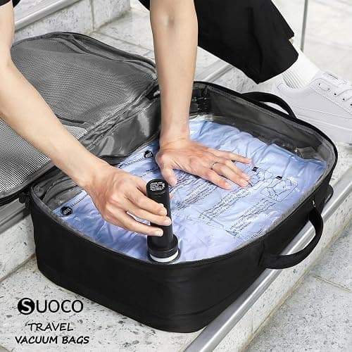 Travel Vacuum Bags for Clothing with Rechargeable Electric Pump, Compression Packing Cubes Organizer Storage for Luggage Suitcase, Space Saver Seal Bags for Vacation Cruise, 21 Combo thumbnail 2