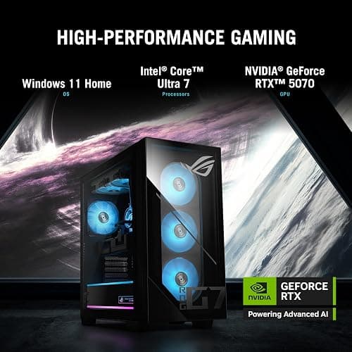 ASUS ROG G700 (2025) Gaming Desktop PC, Intel® Core™ Ultra 7 265F Processor, NVIDIA® GeForce RTX™ 5070, 1TB M.2 NVMe™ PCIe® 4 SSD, 16GB DDR5 RAM, Windows 11 Home, G700TF-DS774 thumbnail 4