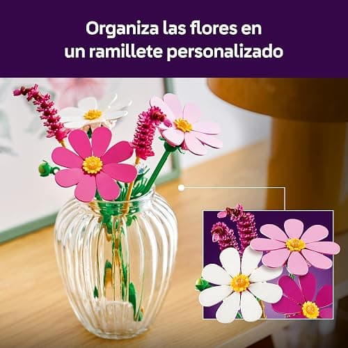 LEGO Botanicals Flores de Cosmos – Ramo de 3 Flores Artificiales de Colores y 2 Plantas Rabo de Gato – Decoración de la Habitación – Regalo de Cumpleaños para Niñas de 9+ Años – 11514 thumbnail 5