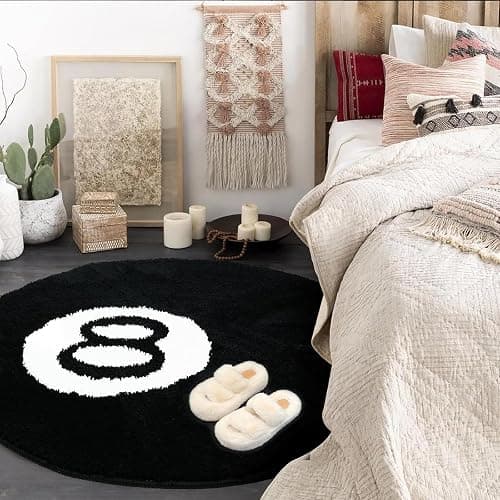 Wokii Tapis de Billard de Simulation à 8 Boules, Noir, Doux et Antidérapant, pour Salon, Chambre, Décorations de Fête (80 * 80cm) thumbnail 4