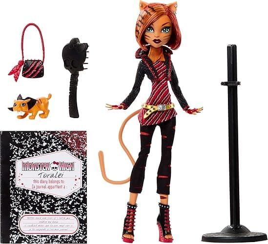 Monster High Boo-riginal Creeproduction Doll, Toralei Collectible Reproduction with Doll Stand, Diary, and Pet Saber-Tooth Tiger Sweet Fangs thumbnail 7