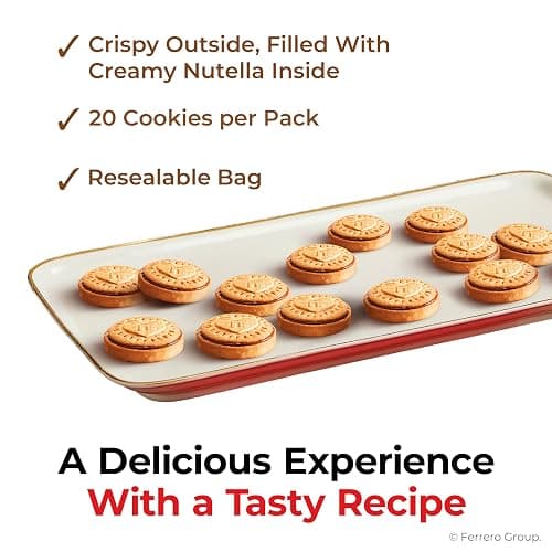 Nutella Biscuits Cookies Filled with Nutella Hazelnut Spread, Sweet Snack Pack, Holiday Christmas Cookies, 9.7 oz thumbnail 7