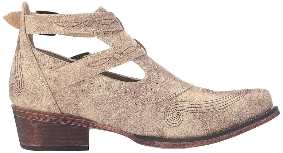 ROPER Womens Willa Embroidery Snip Toe Casual Boots Ankle Low Heel 1-2" - Brown thumbnail 6