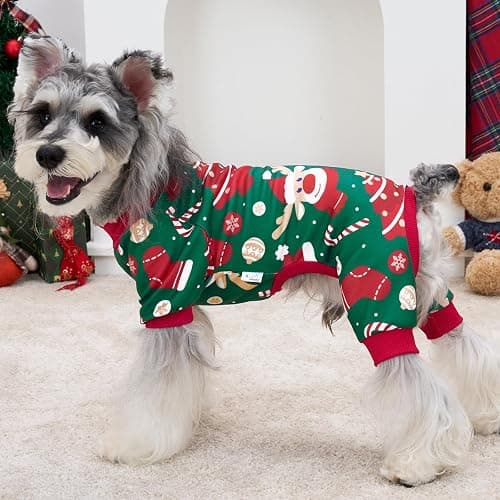 XPUDAC 4 Pack Dog Pajamas for Small Dogs Cats Plaid Dog Clothes Puppy Onesies Pet Christmas Pajamas Puppy Jumpsuits Pet Pjs Shirt Apparel thumbnail 2