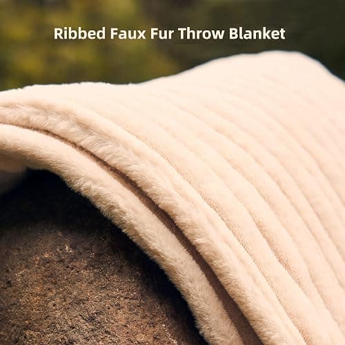 GOTCOZY Electric Blanket Heated Throw 50''X60''- Ribbed Faux Fur Heated Blanket with 4 Heating Level & 3 Hour Auto Off Heating Blanket, ETL&FCC Certified Machine Washable(Eggnog) thumbnail 4