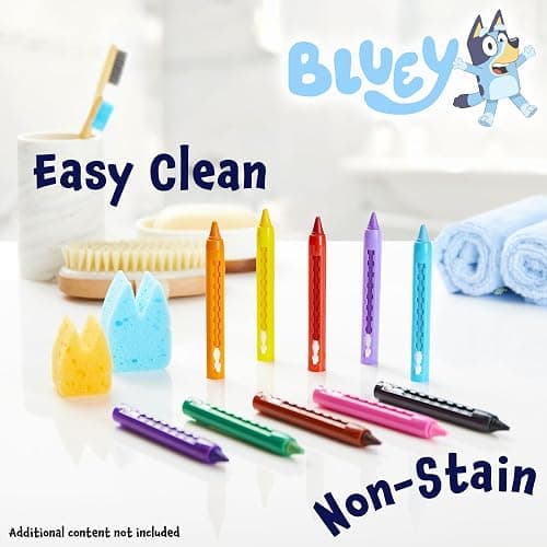 Bluey Bath Crayons for Kids Toddlers, Water Colouring Set Bath Toys Washable Non Toxic Easy Grip, Kids Gifts thumbnail 5