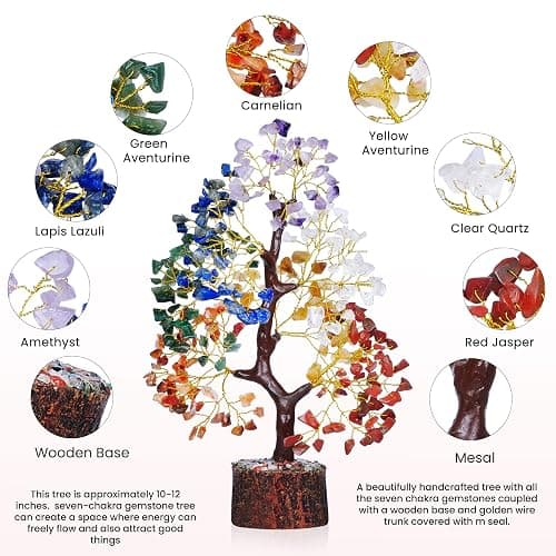 YATSKIA 7 Chakra Tree of Life, Crystals and Healing Stones, Birthday Gifts for Women - Crystal Tree for Positive Energy, Home Office Decor, Spiritual Gifts for Women thumbnail 4
