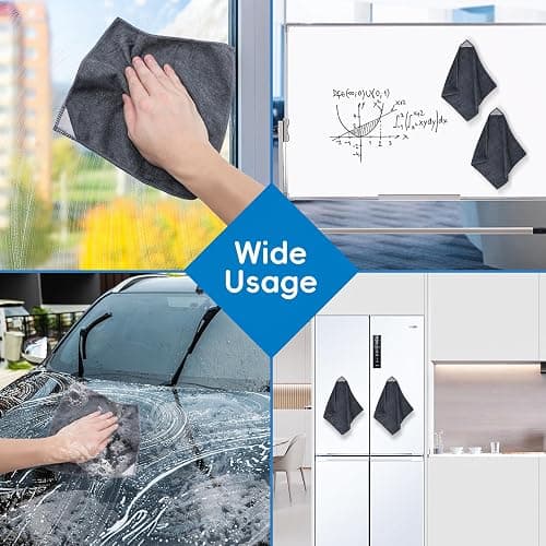 GoClimber 4 Pack Magnetic Microfiber Cleaning Cloth, Dry Erase Erasers Cleaner for Whiteboards, Blackboards, Chalkboards, Glassboards, Home, Office, School, Gray, 10'' x 9.25'' thumbnail 7