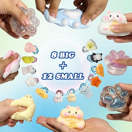 20pcs Squishy Pack,Fidget Toys Kit,Include taba Squishies Party Favors for Kids 4-8 8-12 Treasure Box Toys for Classroom Birthday Xmas Gifts Goodie Bag Stocking Stuffers for Teens (20pcs) thumbnail 3