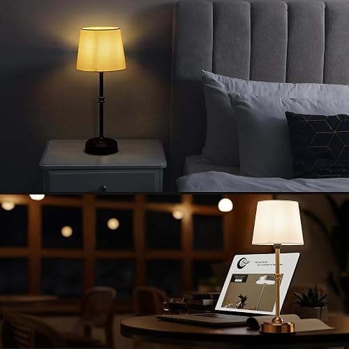 O’Bright Seraph - Cordless LED Table Lamp with Dimmer, Built-in Rechargeable Battery, 3-Level Brightness, Patio Table Lamp, Bedside Night Lamp, Ambient Light for Restaurant, Antique Brass thumbnail 6