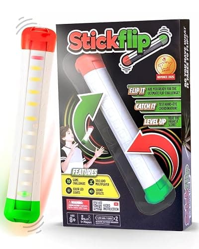 Stickflip How Many Flips can You Throw? | Electronic Flip Challenge Game | Auto-Counting Skill Toy for Kids, Teens & Adults | 10 Games Each with a High Score to Beat | Fun Gift & Party Game Ages 8+ - Image 1