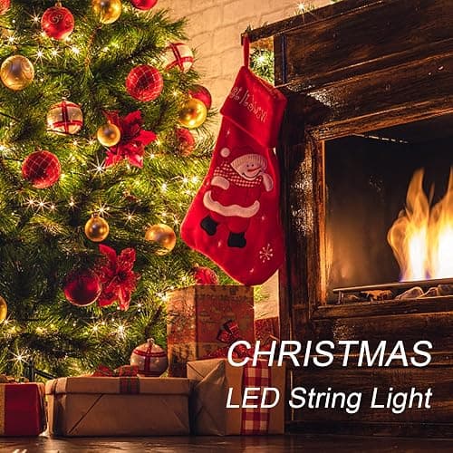 Jsdoin Guirlande lumineuse à 50 LED et à piles en fil de cuivre pour éclairage intérieur et extérieur, chambre, décoration de mariage, fête, Noël, décoration d'arbre (Blanc chaud, 1 pièce 5M50Leds) thumbnail 6