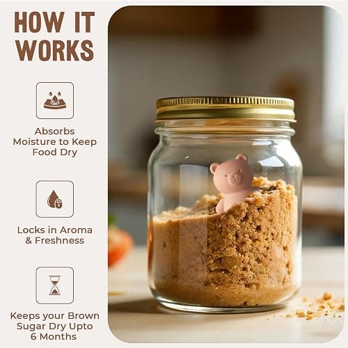 Sifri Art Brown Sugar Keeper 3D – Terracotta Clay Bear Softener, Unique Moisture Holder for Baking Essentials Like Cookies, Marshmallows, Herbs – Cute Kitchen Storage and Freshness Saver thumbnail 6
