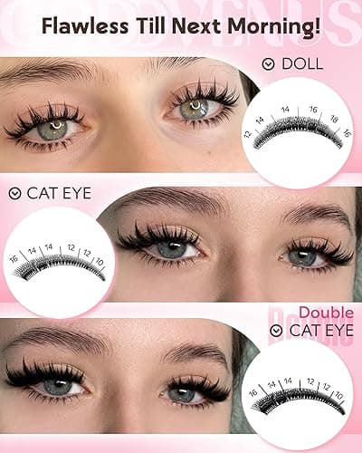 Goddvenus Manga Lash Clusters Kit Natural 280Pcs Cluster Eyelash Extensions Kit Wispy Anime Eyelash Clusters Fairy Fluffy DIY Individual Lash Extensions Kit C Curl 12-20mm thumbnail 7