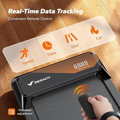 MERACH Walking Pad, Under Desk Treadmill, Portable Mini Treadmills for Home, Seamless One-Piece Molding Design, 265LBS Walkpad with Remote Control, APP, LED Display thumbnail 3