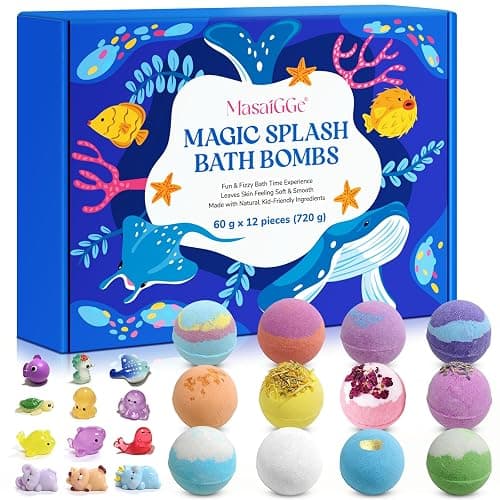 12pcs Bath Bombs for Kids – Bath Bombs with Toys Inside, Fun, Educational, and Child-Safe Natural Bath Bombs with Toys, Great Gift for Kids’ Birthdays & Christmas - Image 1