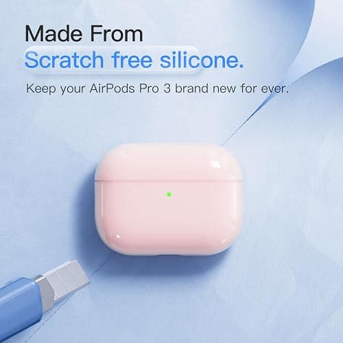 Case for AirPods Pro 3 Never-Sretch-Out DamonLight Shock-Proof Protective Semi Hard Silicone Case Compatible with Apple Airpods Pro 3rd Generation (Pink) thumbnail 4