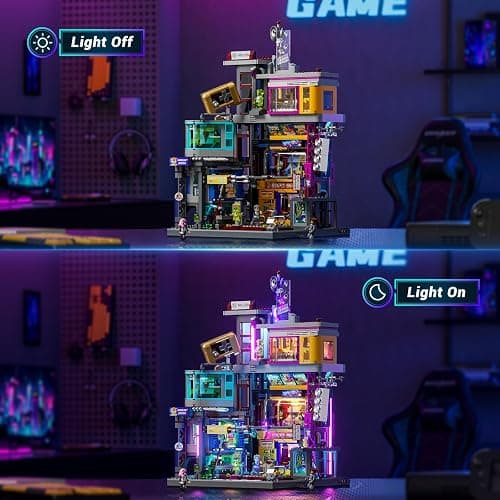 Lumibricks Cyberpunk Game Stack Lighting-Building-Bricks Set - Cyberpunk Neon City Future Gaming Room Street View Collection LED Light Model Set 2580 Pcs for Adults and Sci-fi Lovers thumbnail 3
