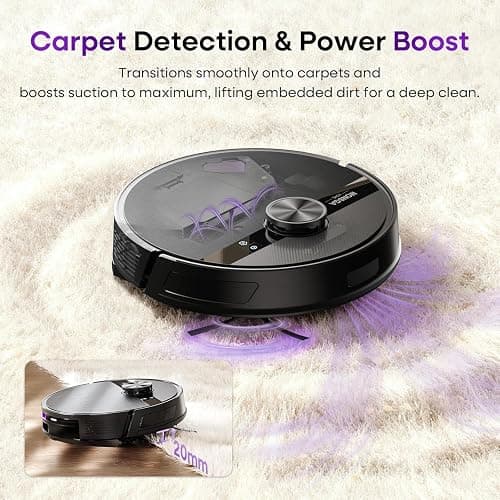 MONSGA Robot Vacuum and Mop Combo, 7000Pa Robotic Vacuum with Lidar Navigation, 180mins Runtime, Tangle-Free Robot Mop, 5 Editable Maps, APP/Remote/Voice Control, Ideal for Hard Floors and Carpets thumbnail 8