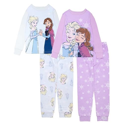 Disney girls 4-piece Snug-fit Cotton Pajama Set, Soft & Cute for Kids - Image 1