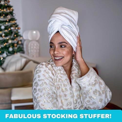 Bondi SPA Microfiber Hair Towel – Perfect Stocking Stuffer for Women - Dries Hair 50% Faster – Anti-Frizz Hair Towel – Super Absorbent & Soft - XL (Rectangle) thumbnail 2
