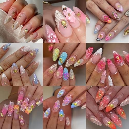 SHUXILIN 2Boxes Summer Steel Studs Metal Pearls Nail Gems Charms Metal Small Seashell Starfish Alloy Seahorse Nail Rhinestones Charms for Acrylic Nail Art Marine Theme Nail Supplies for Women Manicure thumbnail 7