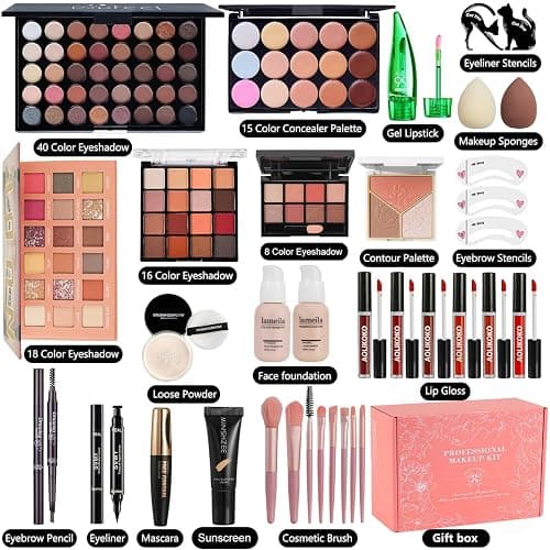 All in One Makeup Kit for Women Full Kit,Makeup Set for Women, Includes Eyeshadow Palette/Foundation/Lipstick/Eyeliner/Mascara/makeup Brush,Makeup Gift Set for Christmas & Birthday&Holiday&Everyday. thumbnail 2