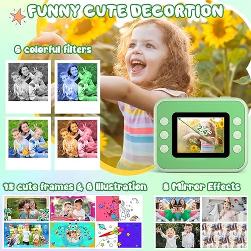Kids Camera Instant Print, Christmas Birthday Gifts for Girls and Boys, Kids Camera 1080P HD Video Digital Toddler Camera Toy for 3 4 5 6 7 8 9 10 11 12 Years Old thumbnail 4