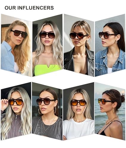 SOJOS Retro Thick Polarized Aviator Sunglasses for Women Men, Large Trendy Bold Square Pilot Shades SJ2385 thumbnail 4