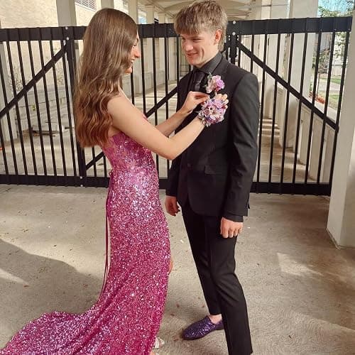 HANVAIOS Sparkly Prom Dresses Long Sequin Mermaid Spaghtti Straps Lace Applique Corset Ball Gown thumbnail 6
