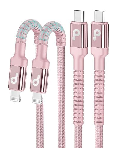 USB C iPhone Charger Cable Fast Charging, 2Pack 6FT USB Type C to Lightning Cable [Apple MFi Certified] iPhone Fast Charger Cord Compatible with iPhone 14/13/12/11 Pro Max/XS MAX/XR/XS/8/iPad-Pink - Image 1